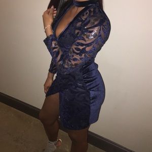 Sequin and Velvet Party Dress